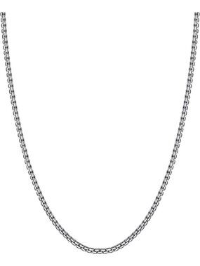 Stylish Stainless Steel Flat Box Link Chain Necklace for Men, 2/4/6/8mm Options